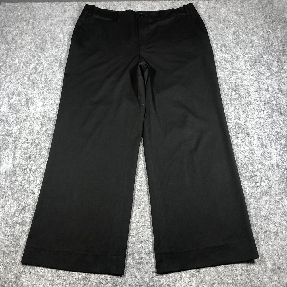 Lauren Ralph Lauren Pants Womens 20W Black Twill Wide Leg Dress Work Stretch